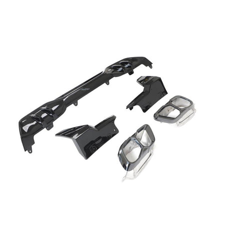 BMW X5 G05 Sport Utility 4-Door Rear Bumper Diffuser Lip W/ Exhaust Tips Tailpipe Glossy Black ABS-Ahacarbon