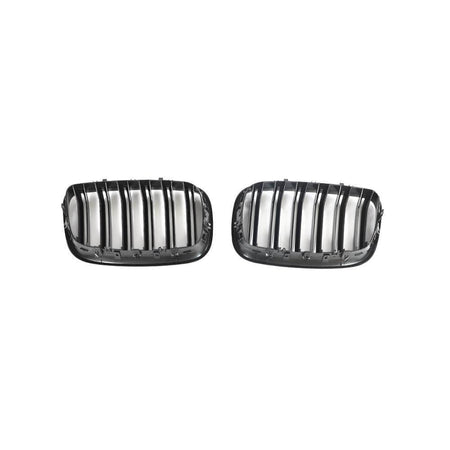 BMW X5 X6 E70 E71 X5M X6M 2008-2014 Front Grille Glossy Black ABS-Ahacarbon
