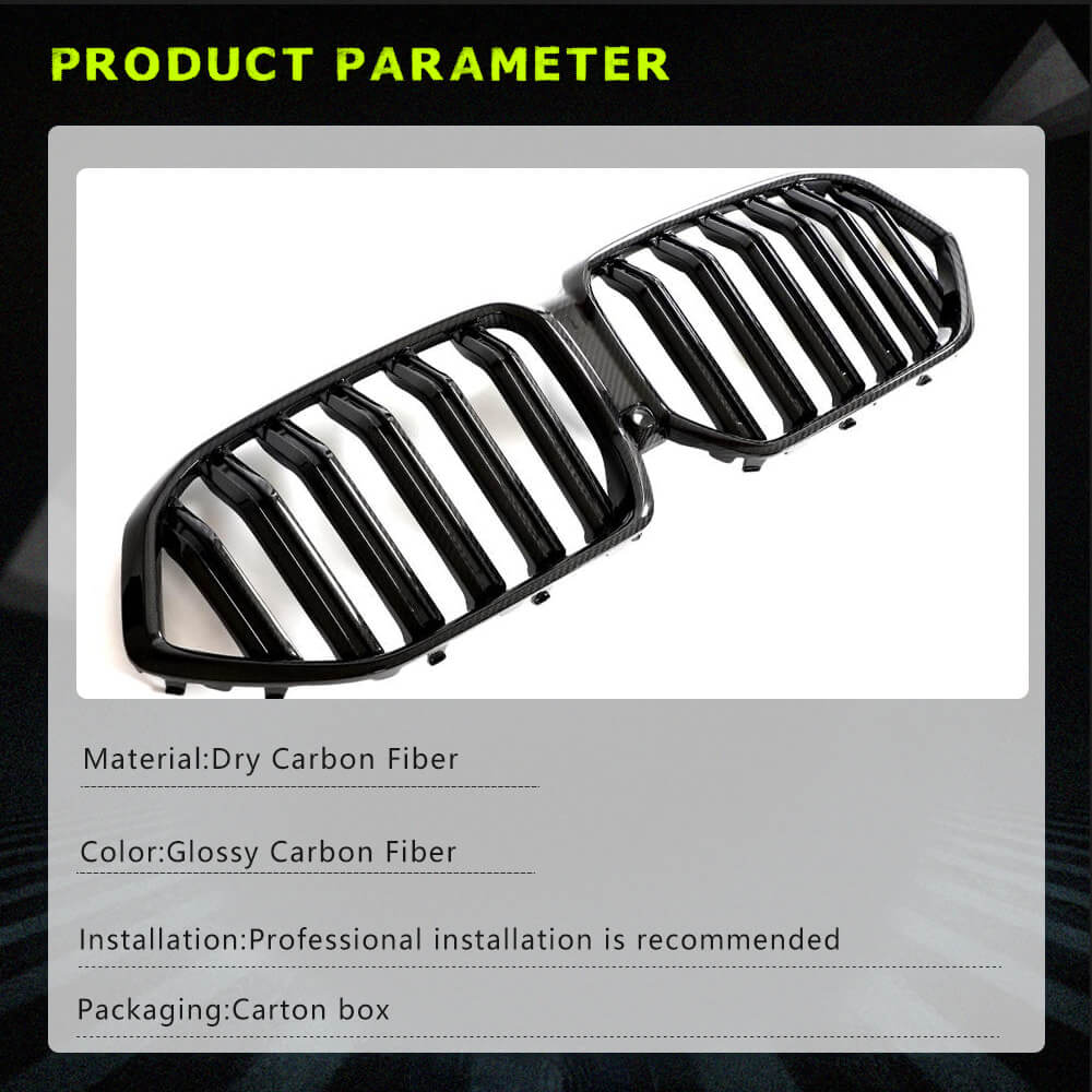 BMW X6 G06 F96 X6M 2020+ Front Dual Slat Bumper Grill Dry Carbon Fiber-Ahacarbon