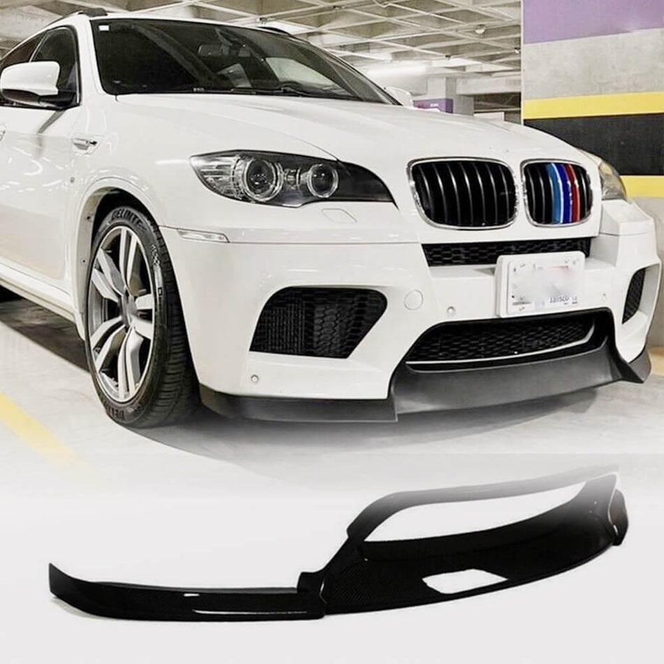 BMW X5M E70 X6M E71 2010-2014 Front Bumper Lip Glossy Black FRP-Ahacarbon