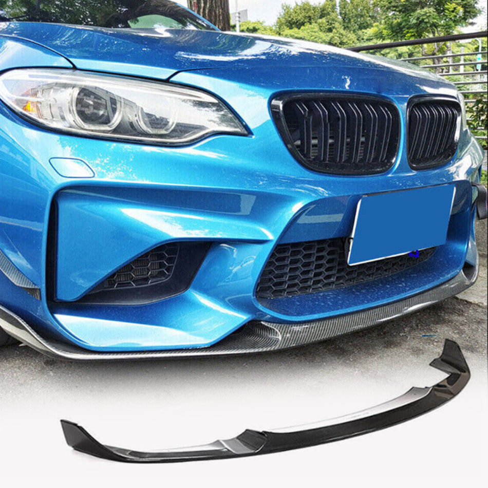 BMW 2 Series F87 M2 Coupe 2016-2020 Front Bumper Lip Carbon Fiber-Ahacarbon