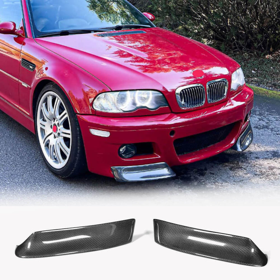 BMW 3 Series E46 M3 2000-2006 Front Bumper Splitters Carbon Fiber-Ahacarbon