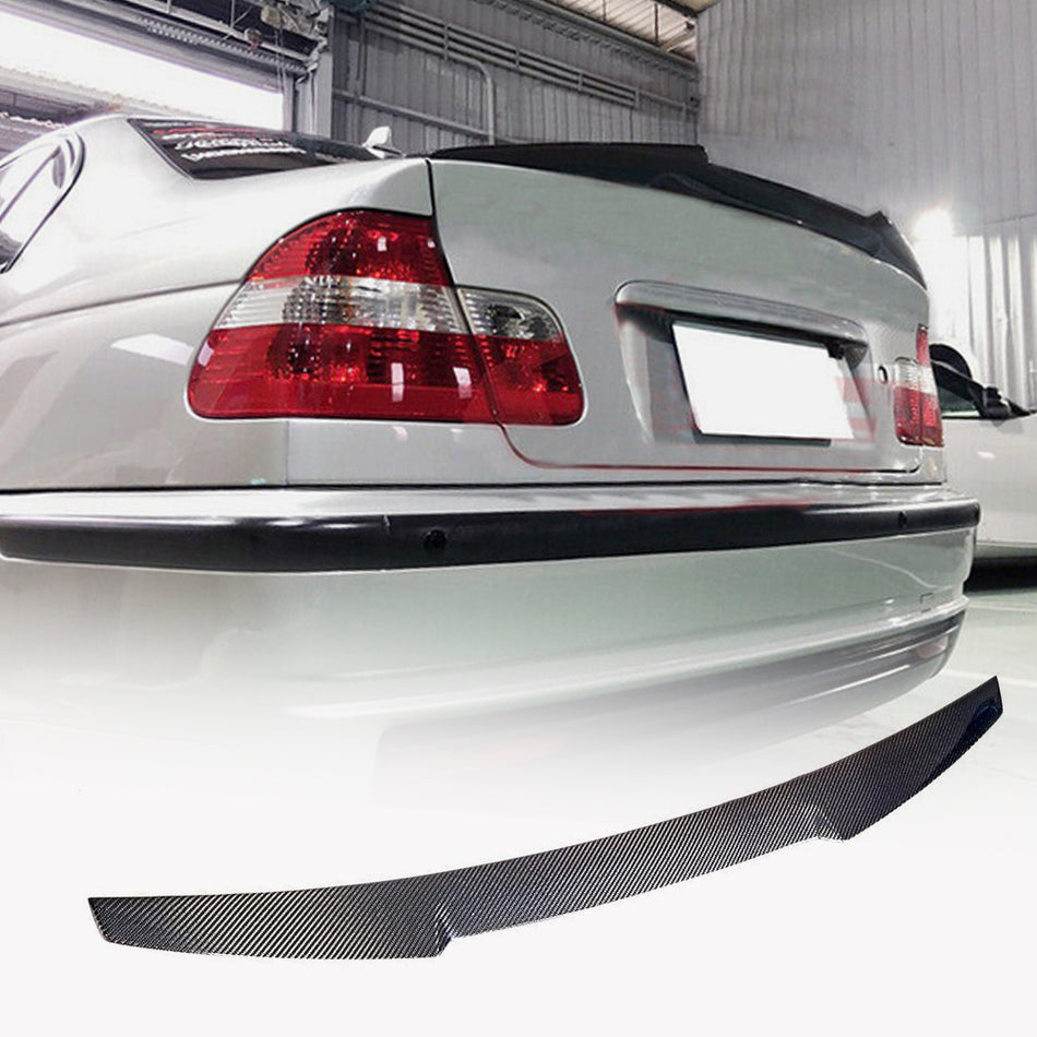 BMW 3 Series E46 M3 Sedan 1999-2005 Rear Trunk Spoiler Carbon Fiber-Ahacarbon