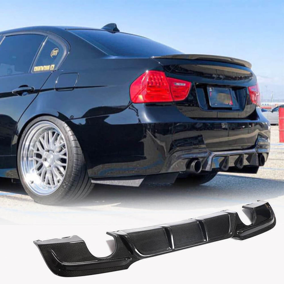 BMW 3 Series E90 M Sport 2005-2012 Rear Bumper Diffuser Carbon Fiber/FRP-Ahacarbon