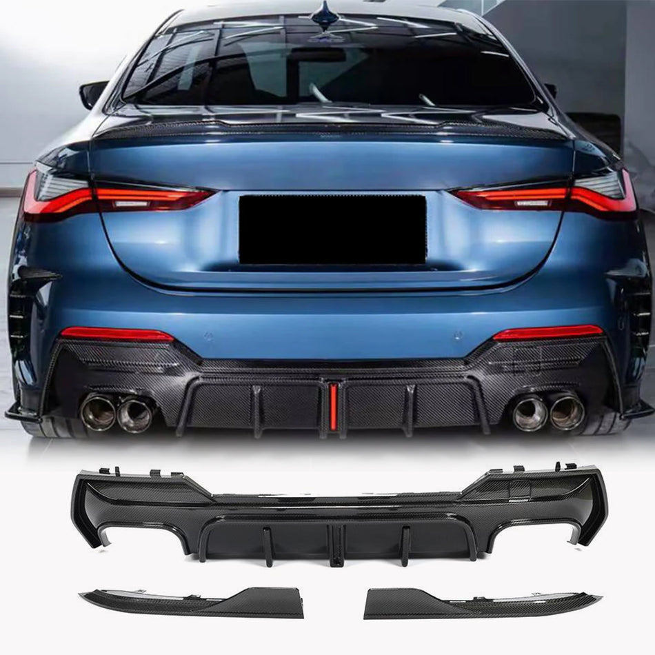 BMW 4 Series G22 G23 420i 430i M Sport M440i 2020UP Rear Bumper Diffuser Carbon Fiber/FRP-Ahacarbon