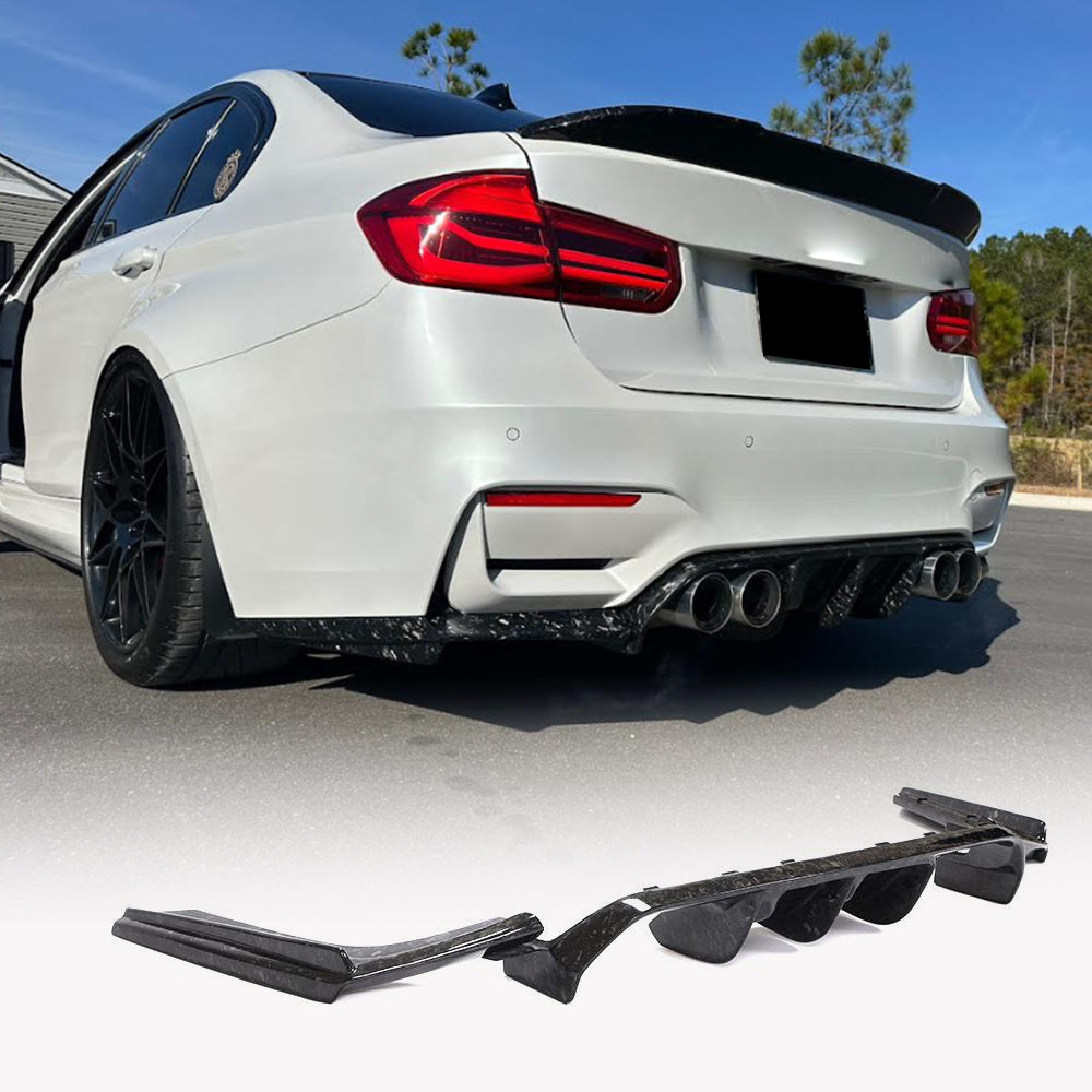 BMW F80 M3 F82 F83 M4 2014-2020 Rear Bumper Diffuser Lip Carbon Fiber-Ahacarbon
