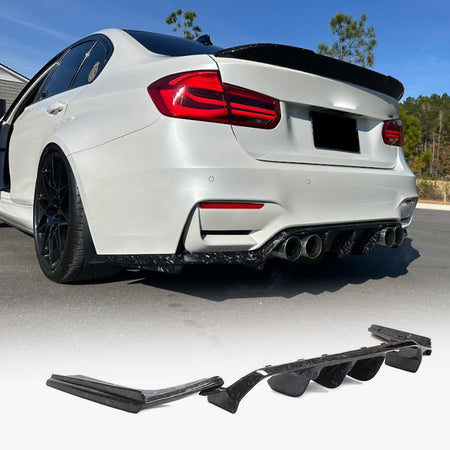 BMW F80 M3 F82 F83 M4 2014-2020 Rear Bumper Diffuser Lip Carbon Fiber-Ahacarbon