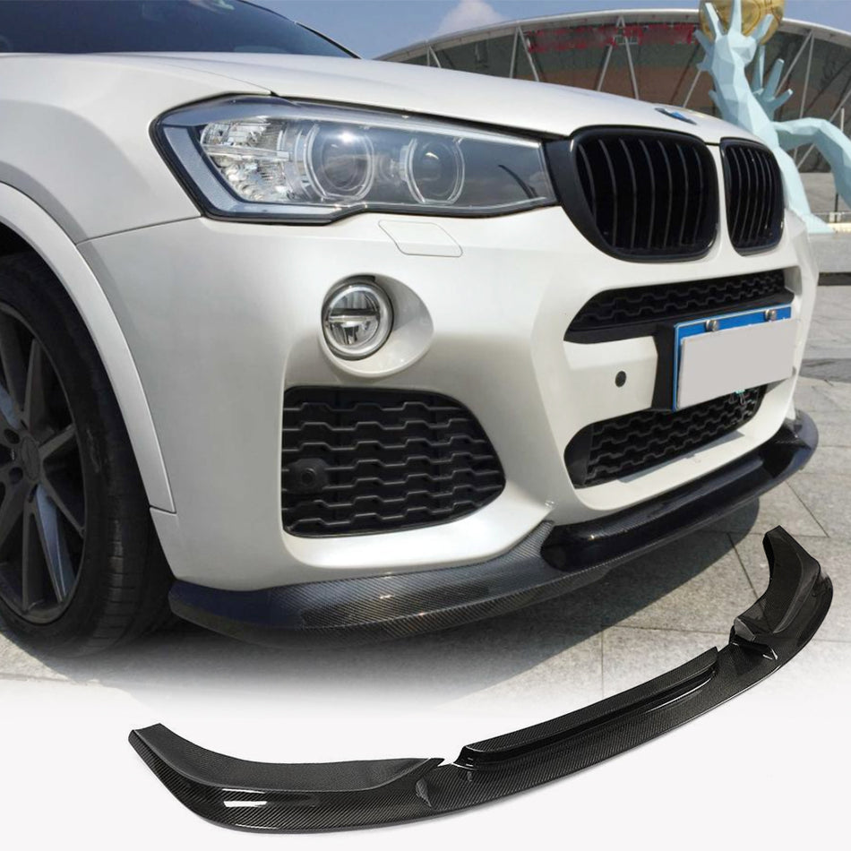 BMW X3 F25 X4 F26 M Sport 2014-2018 Front Bumper Lip Carbon Fiber-Ahacarbon