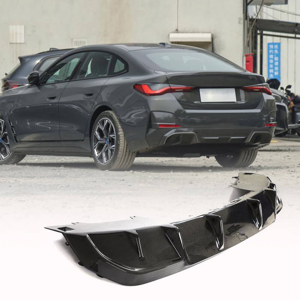BMW i4 M50 M Sport 2022-2023 Rear Bumper Diffuser Carbon Fiber-Ahacarbon
