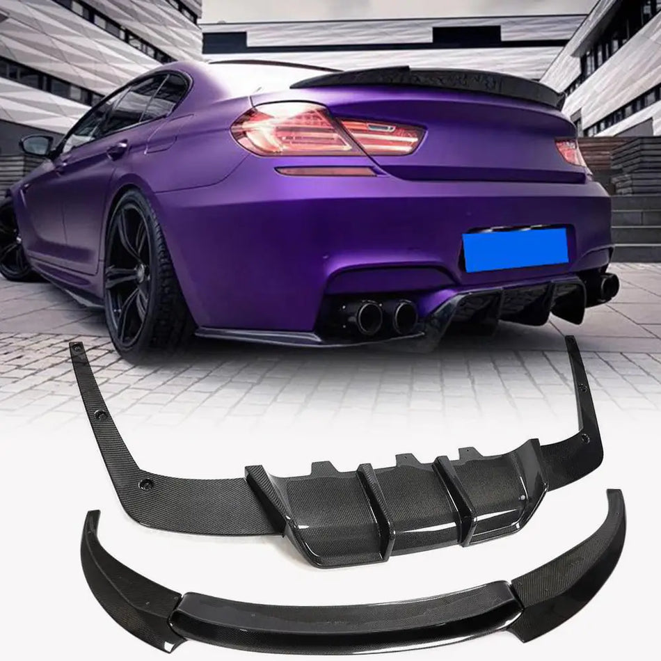 BMW 6 Series F06 F12 F13 M6 Front Bumper Lip Rear Bumper Diffuser Carbon Fiber-Ahacarbon