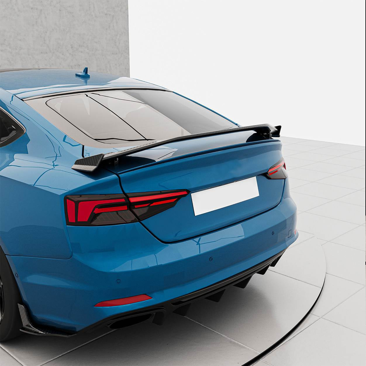 Audi A5 Sline S5 2017-2019 Front Bumper Lip Side Skirts Rear Diffuser Rear Trunk Spoiler Carbon Fiber-Ahacarbon