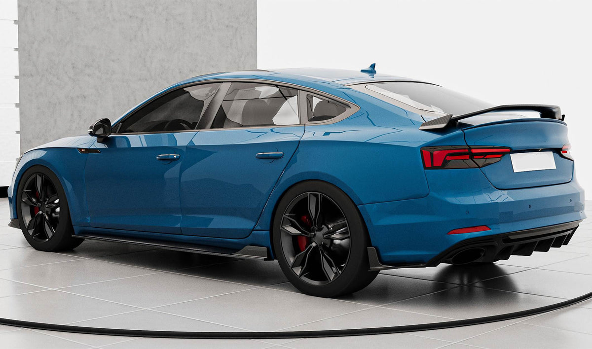 Audi A5 Sline S5 2017-2019 Front Bumper Lip Side Skirts Rear Diffuser Rear Trunk Spoiler Carbon Fiber-Ahacarbon