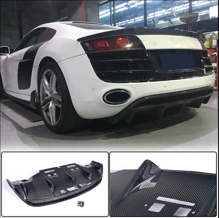 Audi R8 V8 V10 GT Pre-facelift 2008-2015 Front Bumper Lip Side Skirts Rear Diffuser Rear Trunk Spoiler Carbon Fiber-Ahacarbon