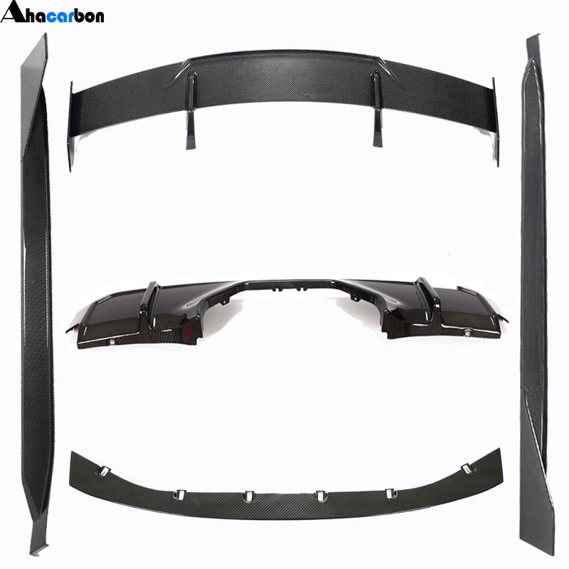 BMW 4 Series G82 M4 2-Door 21-23 Front Bumper Lip Side Skirts Rear Diffuser Rear Trunk Spoiler Carbon Fiber-Ahacarbon