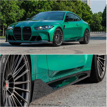 BMW 4 Series G82 M4 2-Door 21-23 Front Bumper Lip Side Skirts Rear Diffuser Rear Trunk Spoiler Carbon Fiber-Ahacarbon