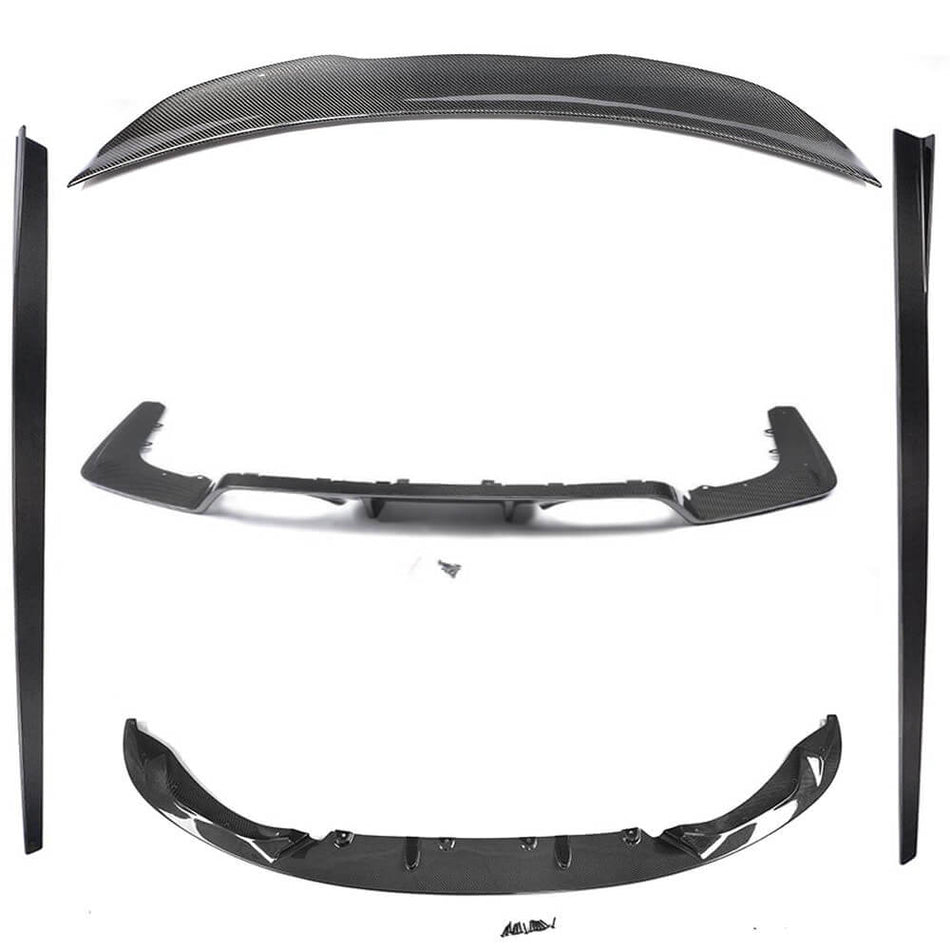 BMW F82 F83 M4 2015-2020 Front Bumper Lip Side Skirts Rear Diffuser Rear Trunk Spoiler Carbon Fiber-Ahacarbon