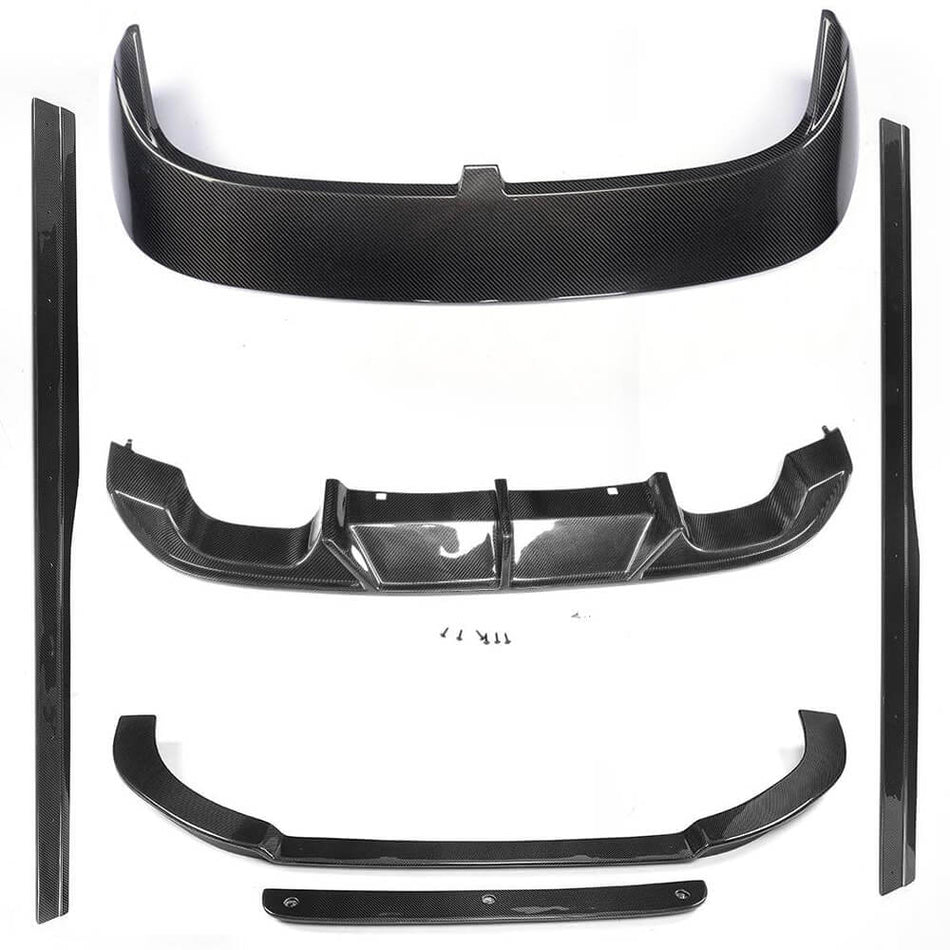 Volkswagen VW Golf 7 MK7 R R-line 2014-2016 Front Bumper Lip Side Skirts Rear Diffuser Rear Trunk Spoiler Carbon Fiber-Ahacarbon