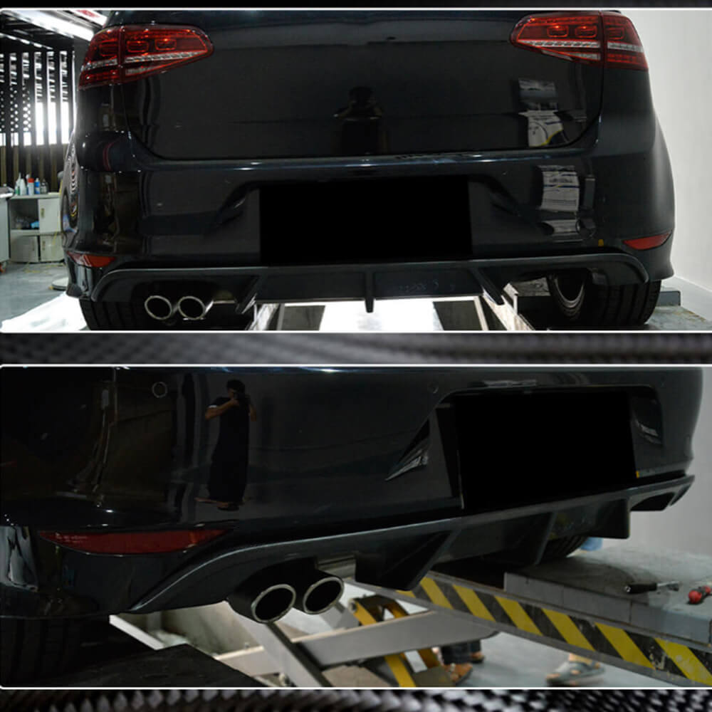 Volkswagen VW Golf 7 MK7 R R-line 2014-2016 Front Bumper Lip Side Skirts Rear Diffuser Rear Trunk Spoiler Carbon Fiber-Ahacarbon