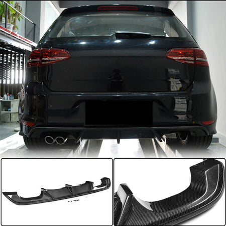 Volkswagen VW Golf 7 MK7 R R-line 2014-2016 Front Bumper Lip Side Skirts Rear Diffuser Rear Trunk Spoiler Carbon Fiber-Ahacarbon