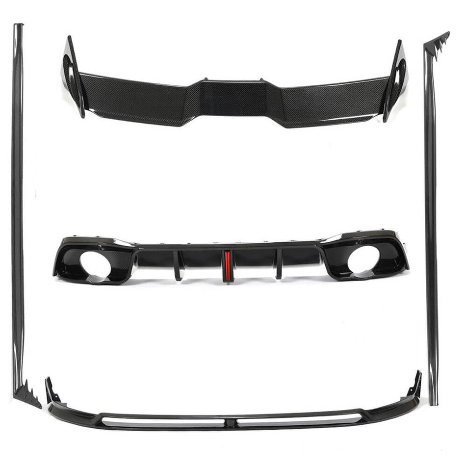 Volkswagen VW Golf 8 MK8 GTI R 2021-2023 Front Bumper Lip Side Skirts Rear Diffuser Rear Trunk Spoiler Carbon Fiber-Ahacarbon
