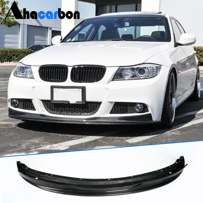 BMW 3 Series E90 M Sport LCI 2009-2012 Front Bumper Lip Carbon Fiber-Ahacarbon
