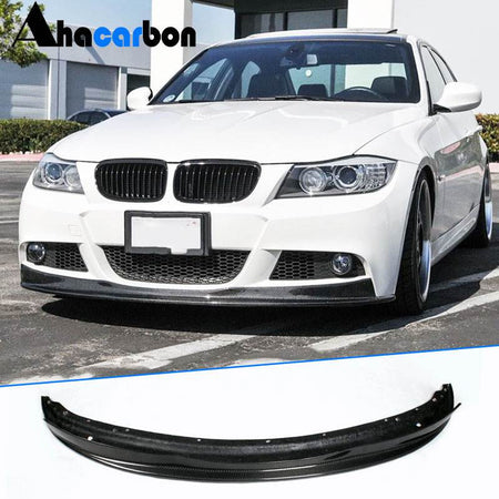 BMW 3 Series E90 M Sport LCI 2009-2012 Front Bumper Lip Carbon Fiber-Ahacarbon