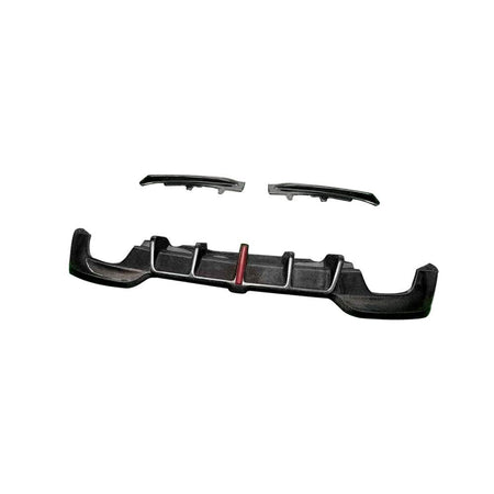 BMW 3 Series G20 G28 330i M Sport 2019-2022 Rear Bumper Diffuser with LED Carbon Fiber-Ahacarbon