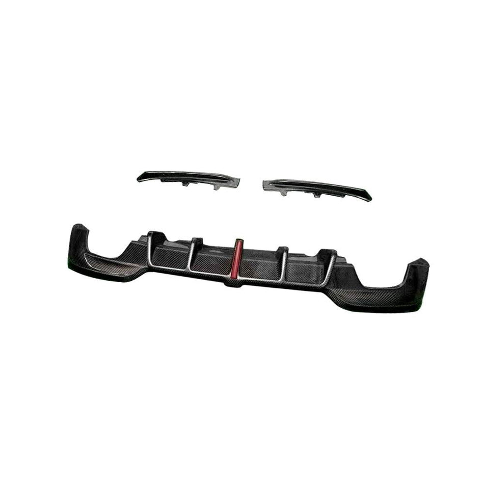 BMW 3 Series G20 G28 330i M Sport 2019-2022 Rear Bumper Diffuser with LED Carbon Fiber-Ahacarbon
