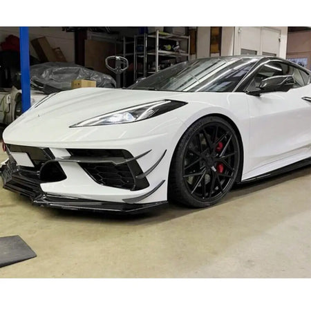 Chevrolet Corvette C8 2020-2022 Front Bumper Splitters Carbon Fiber-Ahacarbon