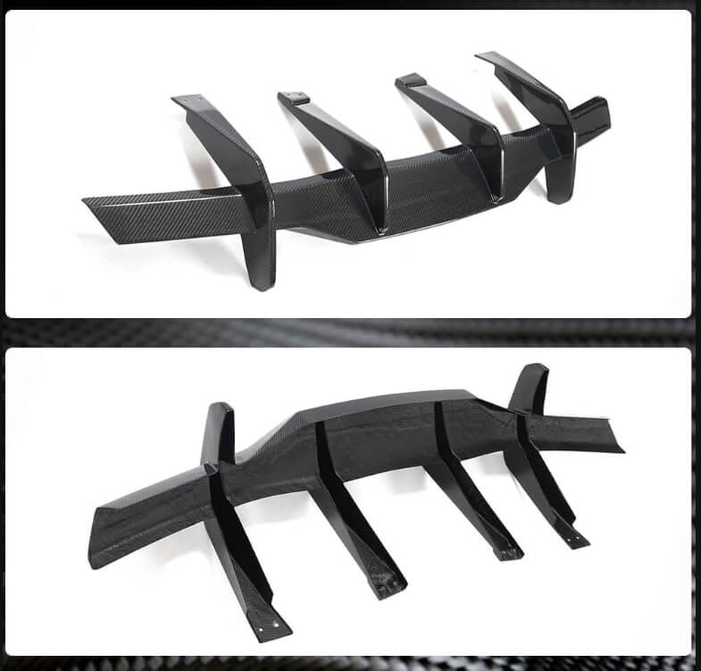 Chevrolet Corvette C8 2020-2022 Rear Bumper Diffuser with Splitters Carbon Fiber-Ahacarbon