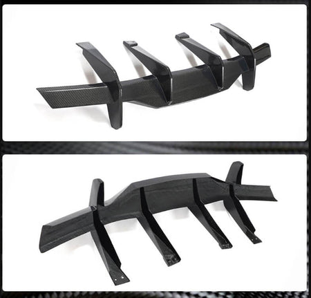 Chevrolet Corvette C8 2020-2022 Rear Bumper Diffuser with Splitters Carbon Fiber-Ahacarbon