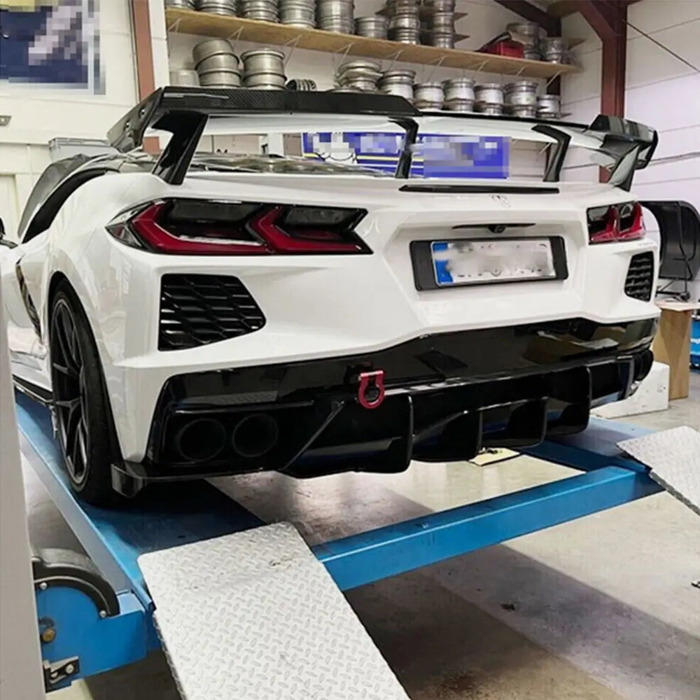Chevrolet Corvette C8 Stingray 2020-2022 Rear Bumper Splitters Carbon Fiber/FRP-Ahacarbon