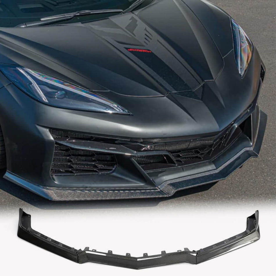 Chevrolet Corvette C8 Z06 Convertible Coupe 2-Door 2022-2024 Front Bumper Lip Carbon Fiber-Ahacarbon