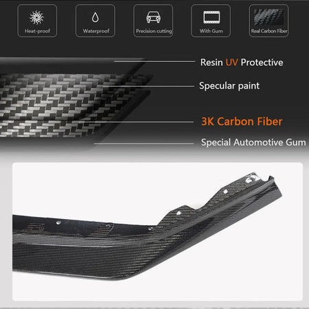 Chevrolet Corvette C8 Z06 Convertible Coupe 2-Door 20-24 Front Bumper Lip Carbon Fiber/FRP-Ahacarbon