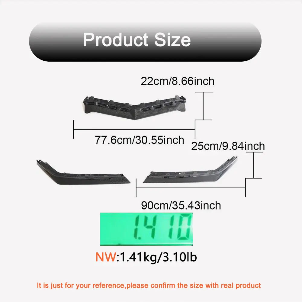 Chevrolet Corvette C8 Z06 Convertible Coupe 2-Door 20-24 Front Bumper Lip Carbon Fiber/FRP-Ahacarbon