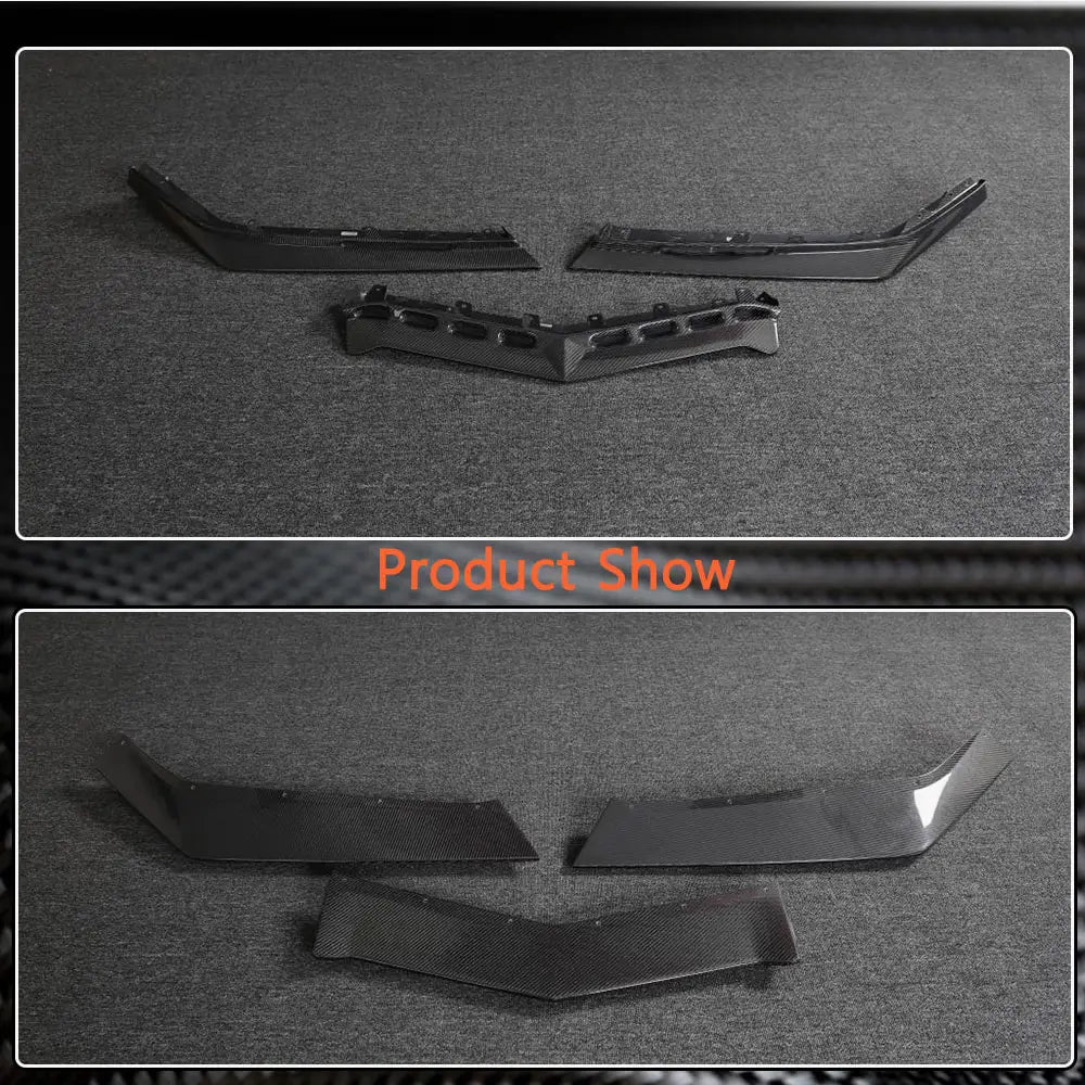 Chevrolet Corvette C8 Z06 Convertible Coupe 2-Door 20-24 Front Bumper Lip Carbon Fiber/FRP-Ahacarbon