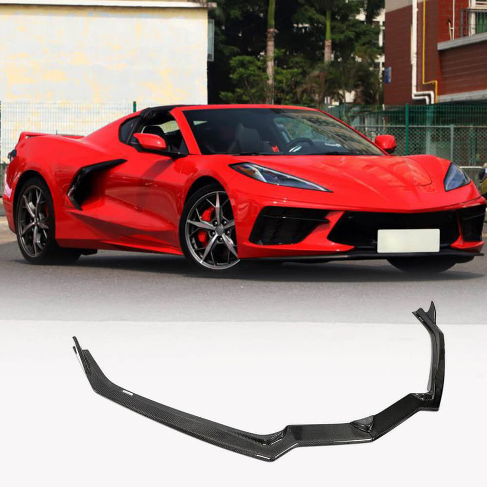 Chevrolet Corvette C8 2020-2021 Front Bumper Lip Carbon Fiber-Ahacarbon