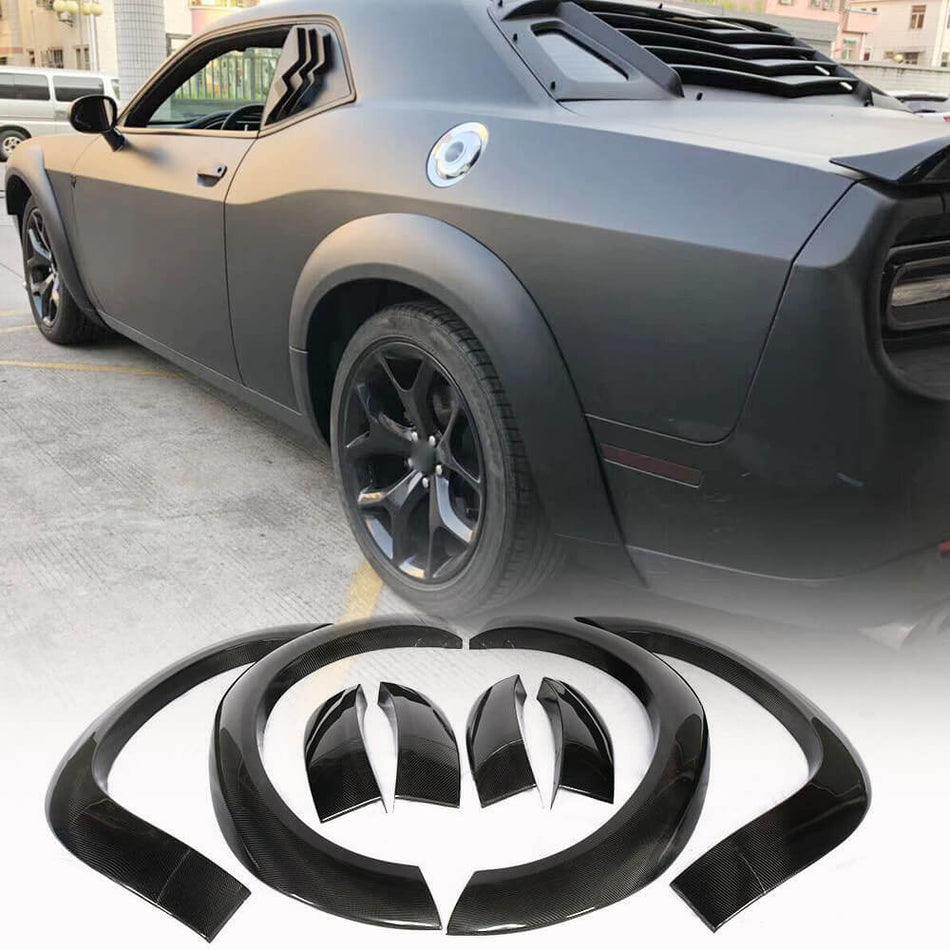Dodge Challenger Coupe 2015-2019 Wheel Arch Trims Carbon Fiber-Ahacarbon