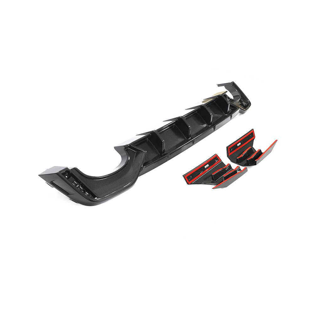 Audi RS6 2019-2022 Front Bumper Lip Side Skirts Rear Diffuser Rear Trunk Spoiler Rear Window Spoiler Dry Carbon Fiber-Ahacarbon