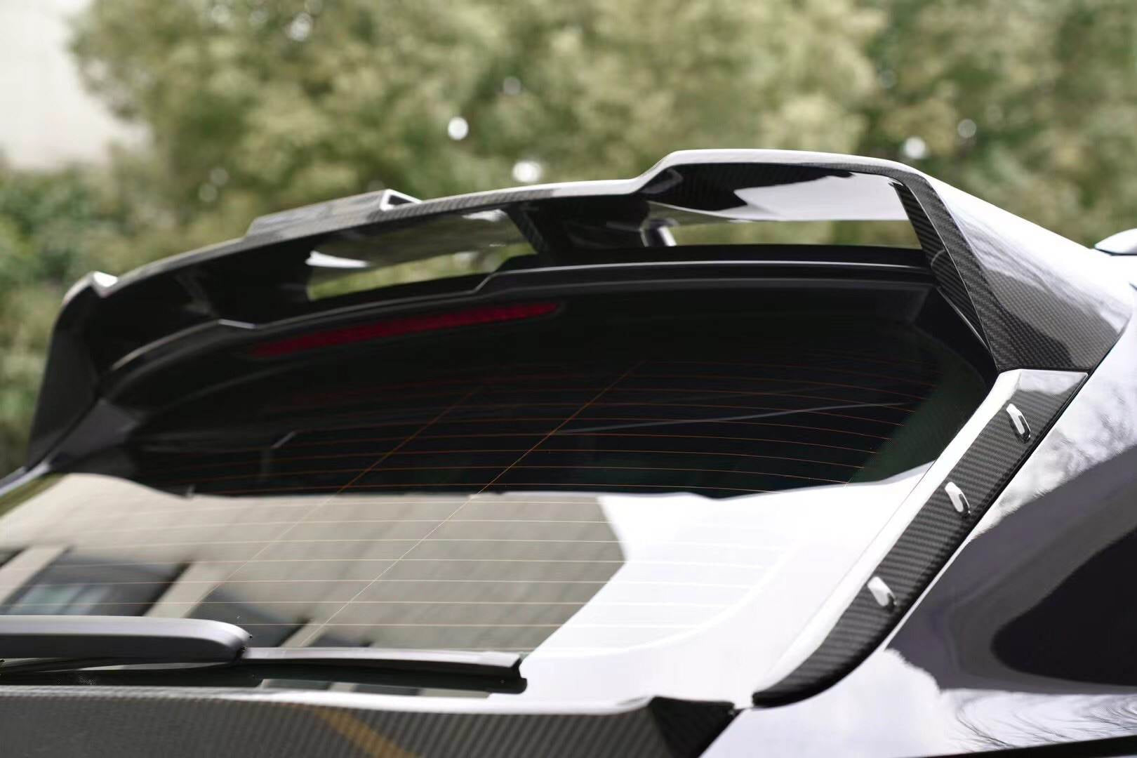 Audi RS6 2019-2022 Front Bumper Lip Side Skirts Rear Diffuser Rear Trunk Spoiler Rear Window Spoiler Dry Carbon Fiber-Ahacarbon