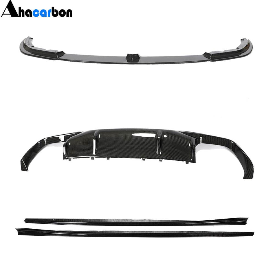 BMW 8 Series F93 M8 2019-2021 Front Bumper Lip Side Skirts Extension Rear Diffuser Dry Carbon Fiber-Ahacarbon