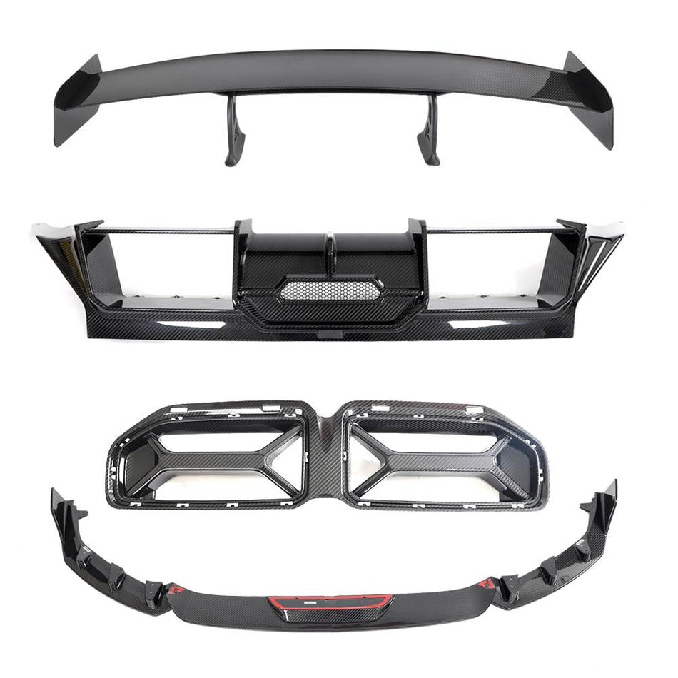 BMW M2 G87 2022-2024 Front Bumper Lip Front Grille Bumper Grill Trim Rear Bumper Diffuser Trunk Spoiler Dry Carbon Fiber-Ahacarbon