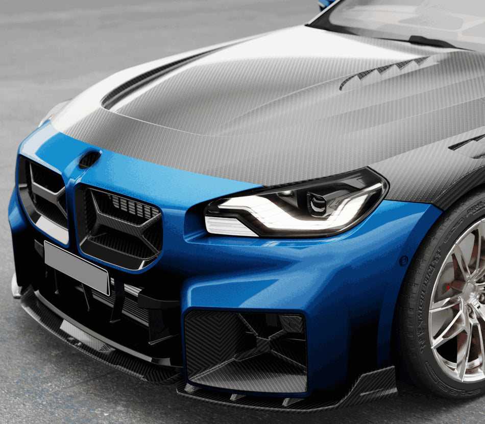 BMW M2 G87 2022-2024 Front Bumper Lip Front Grille Bumper Grill Trim Rear Bumper Diffuser Trunk Spoiler Dry Carbon Fiber-Ahacarbon