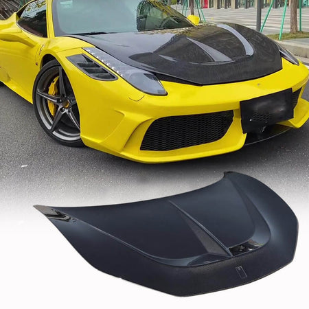 Ferrari 458 Italia Spider 2011-2015 Engine Bonnet Hood Cover Dry Carbon Fiber-Ahacarbon