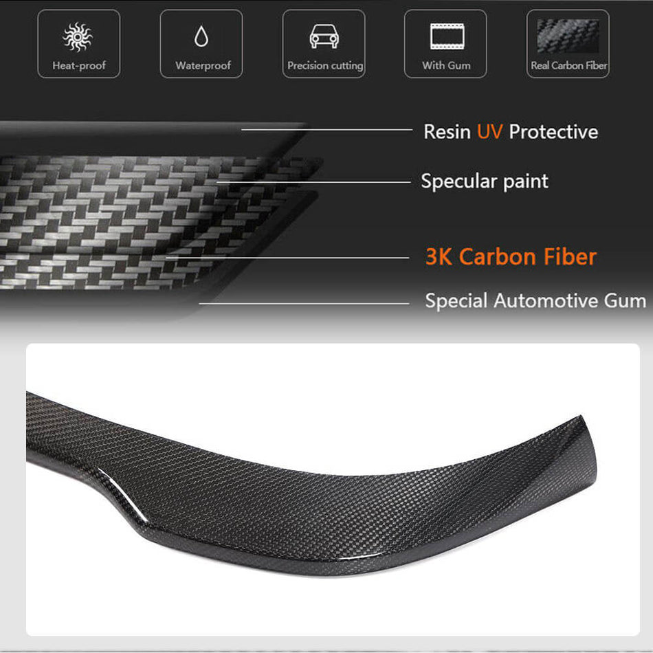 Fiat 500 Abarth 595 2010-2020 Rear Roof Spoiler Real Carbon Fiber-Ahacarbon