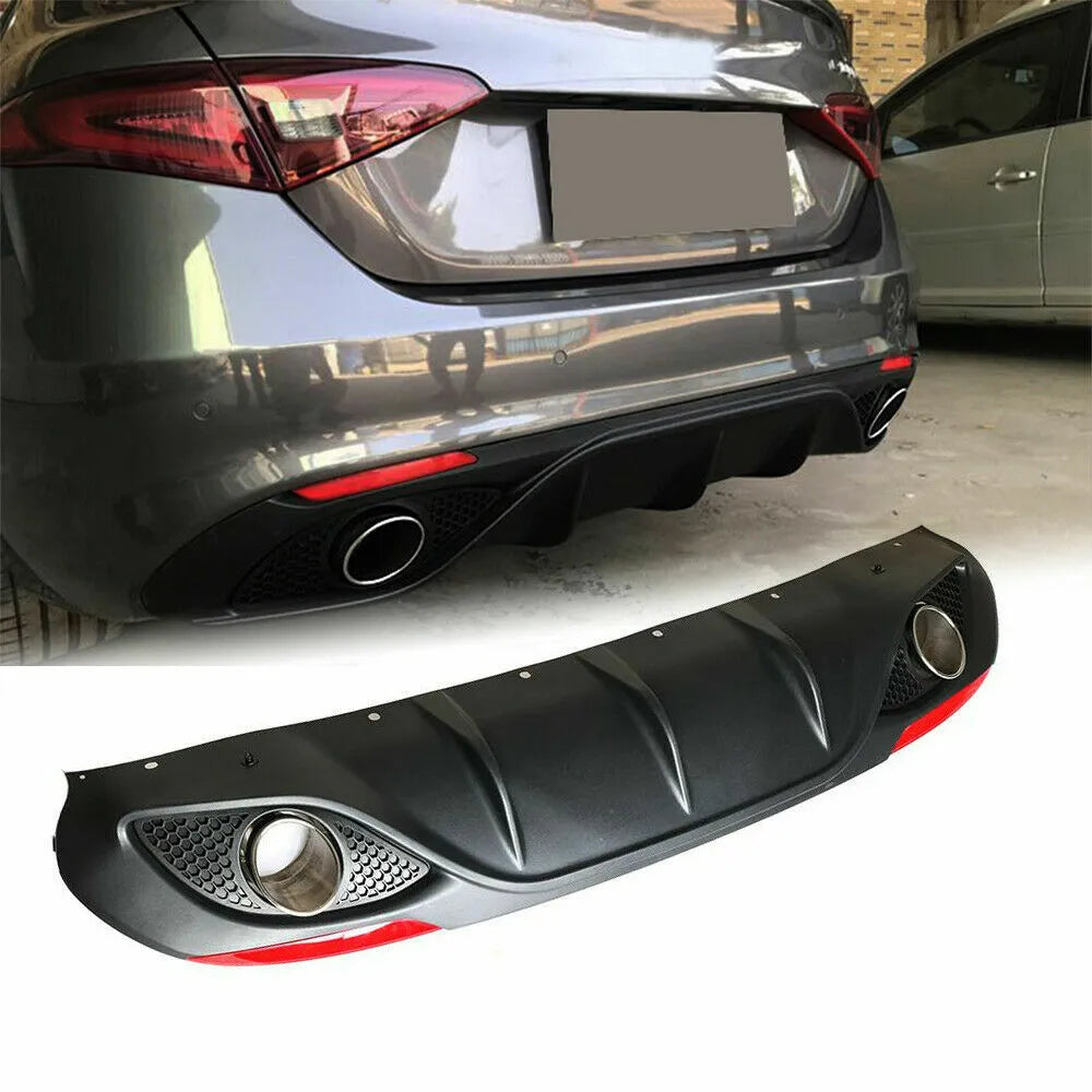 Alfa Romeo Giulia 2016-2020 Rear Bumper Diffuser Lip Carbon Fiber-Ahacarbon