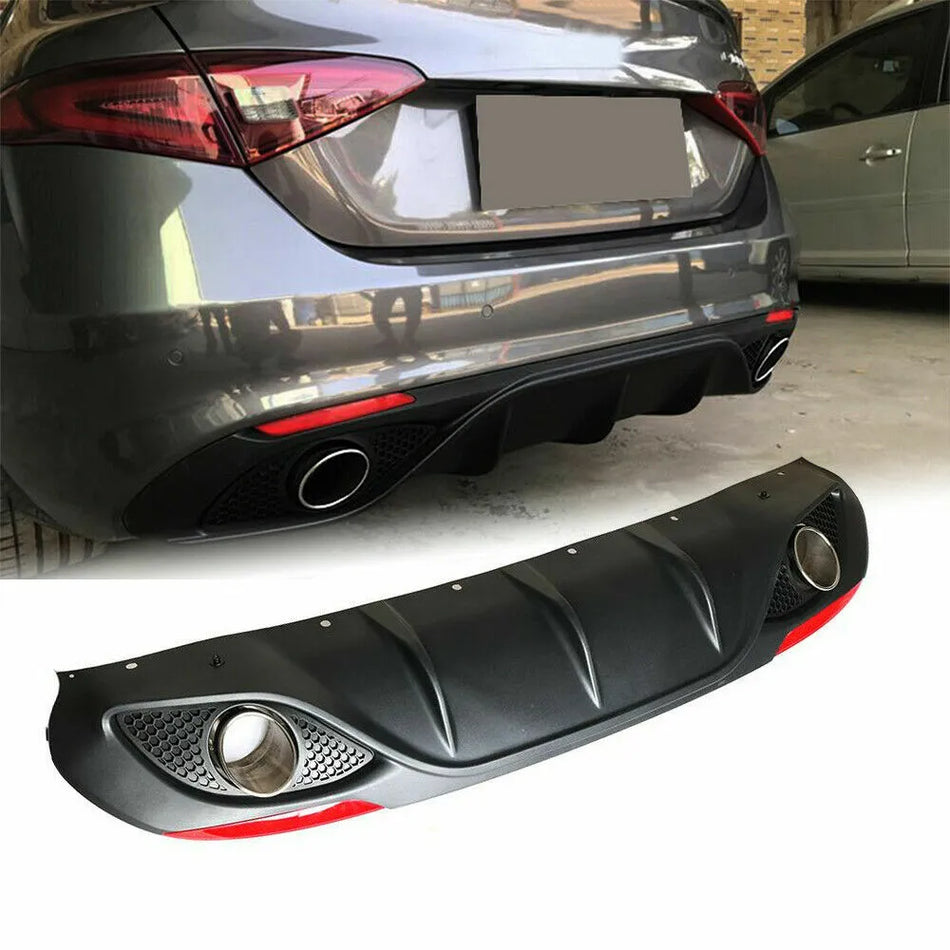 Alfa Romeo Giulia 2016-2020 Rear Bumper Diffuser Lip Carbon Fiber-Ahacarbon