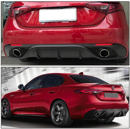 Alfa Romeo Giulia 2016-2020 Rear Bumper Diffuser Lip Carbon Fiber-Ahacarbon