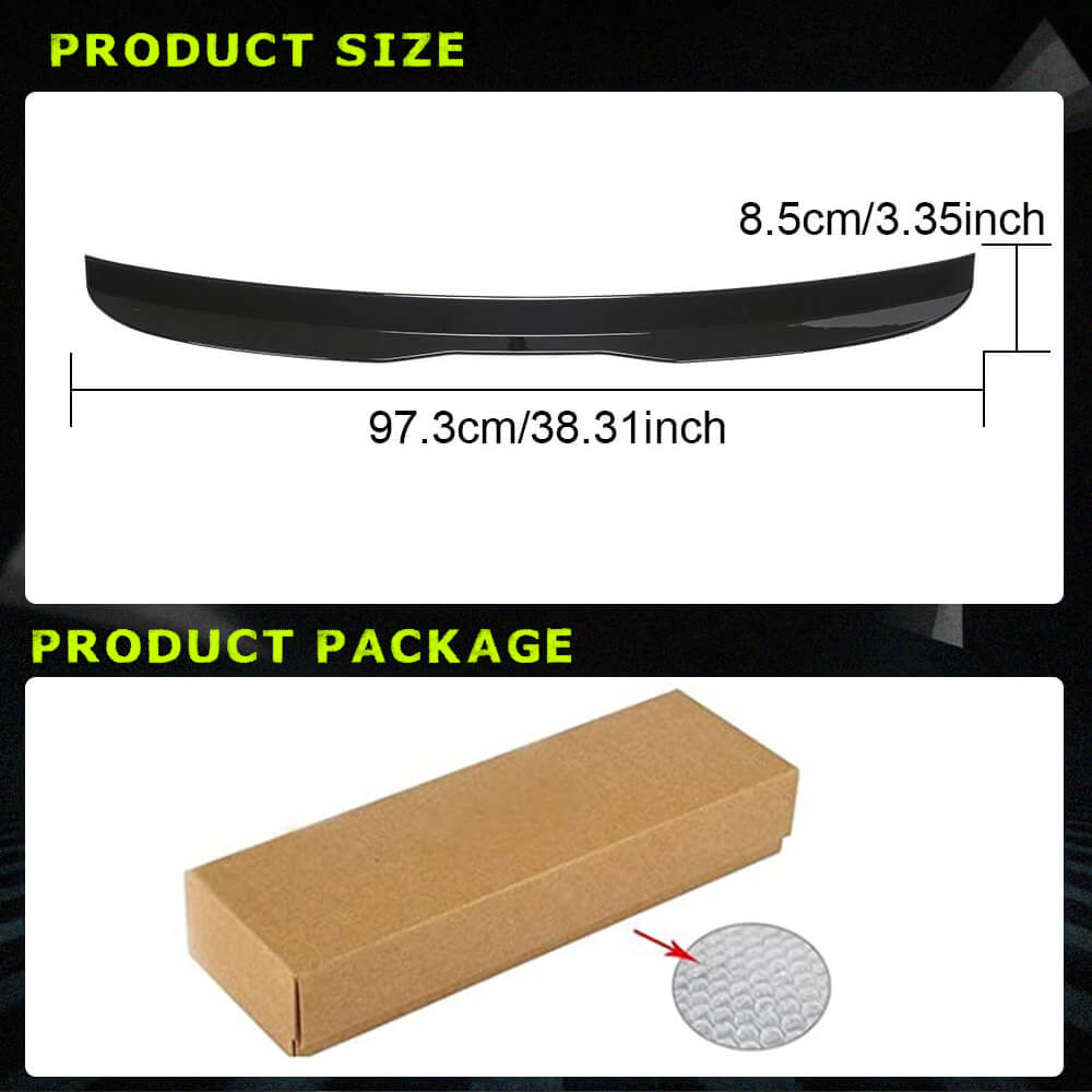 Audi A3 Hatchback 14-18 Rear Roof Spoiler Glossy Black ABS-Ahacarbon