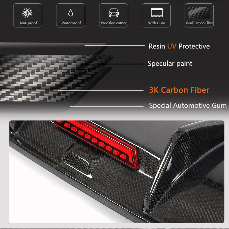 Audi A4 B9 Base Sedan Pre-facelift 2017-2019 Rear Bumper Diffuser Lip Carbon Fiber-Ahacarbon